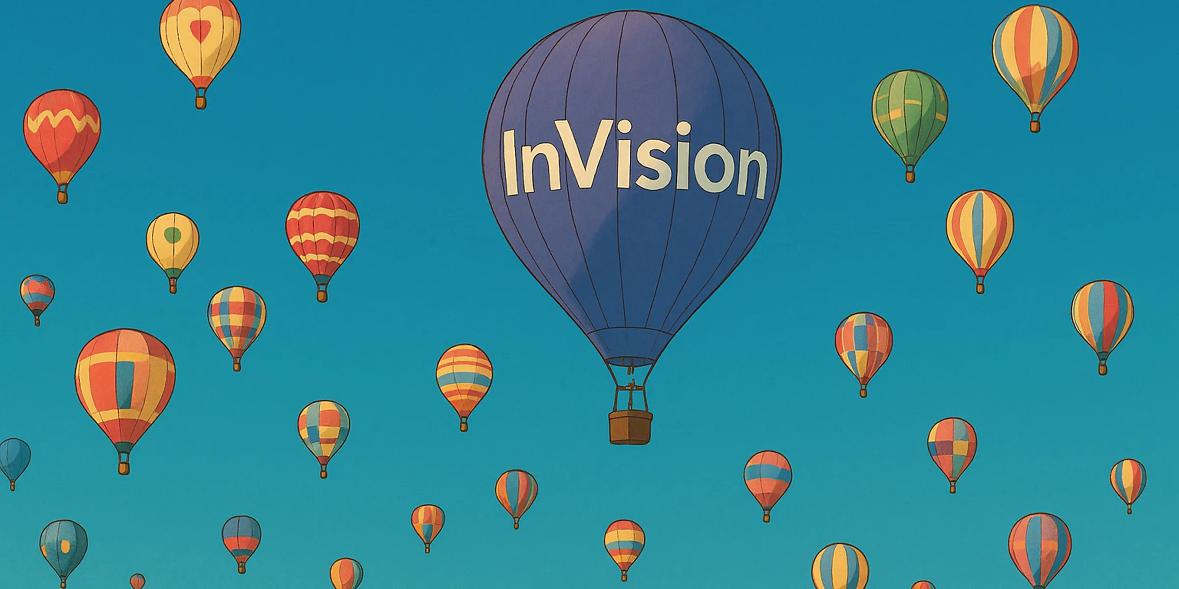 Hot air balloons flying
