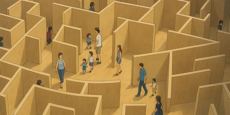 People in maze