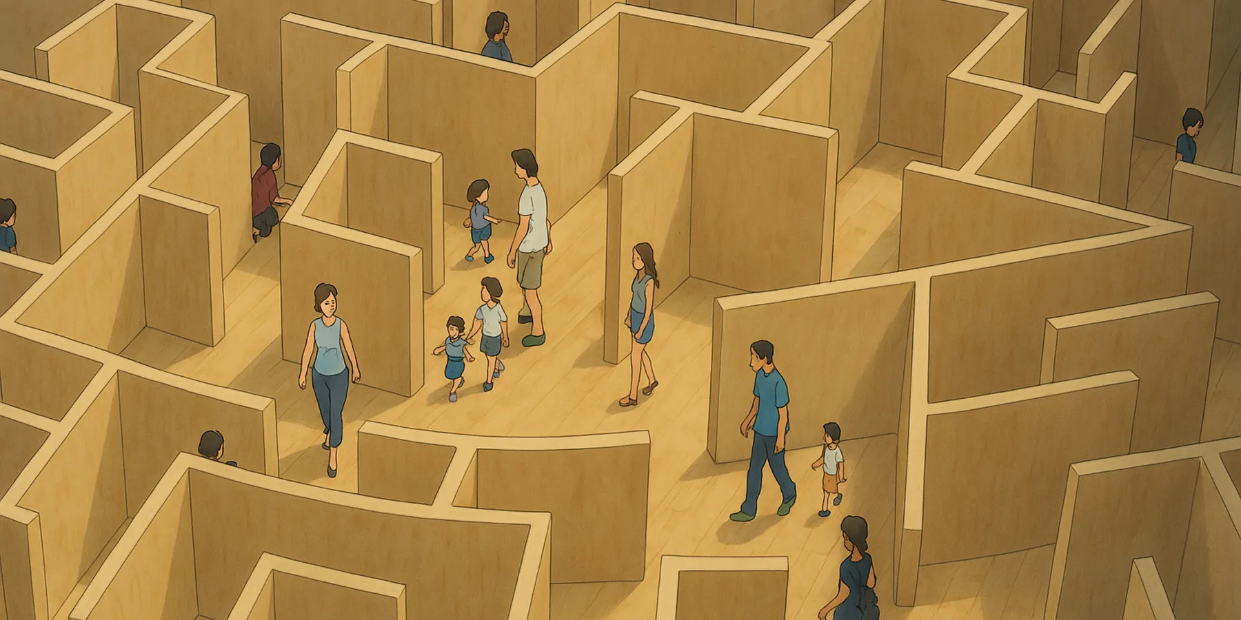 People in maze
